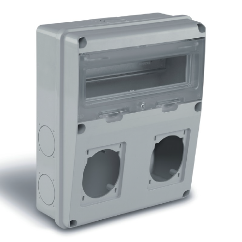 Caja para distribución 11 módulos din 2 orificios para 1 base de 16 o 32A